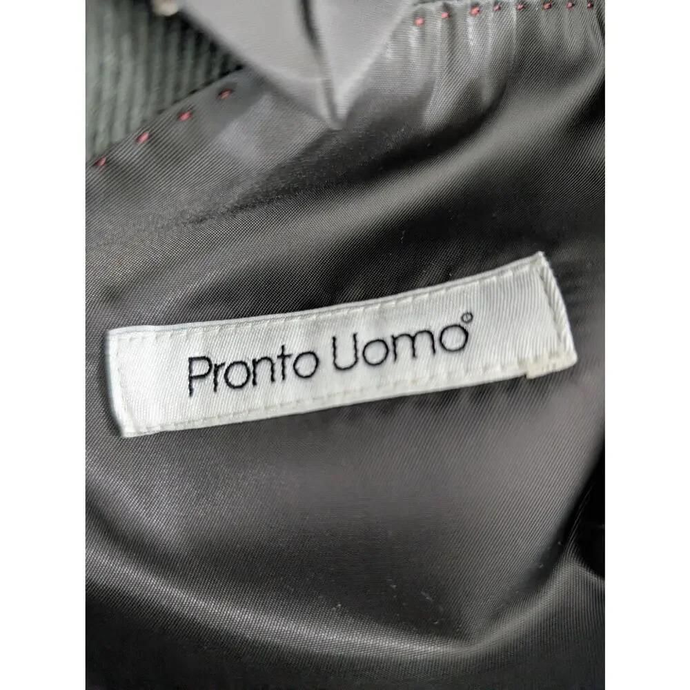 NWOT! PRONTO UOMO! ESPRESSO BROWN FINE, VELVETY CORDUROY 2 BUTTON JACKET! 46S